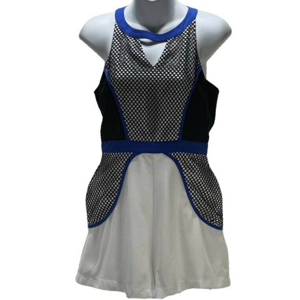 Tea & Cup Los Angeles Womens Sleeveless Mesh Romper Size S Black/White
